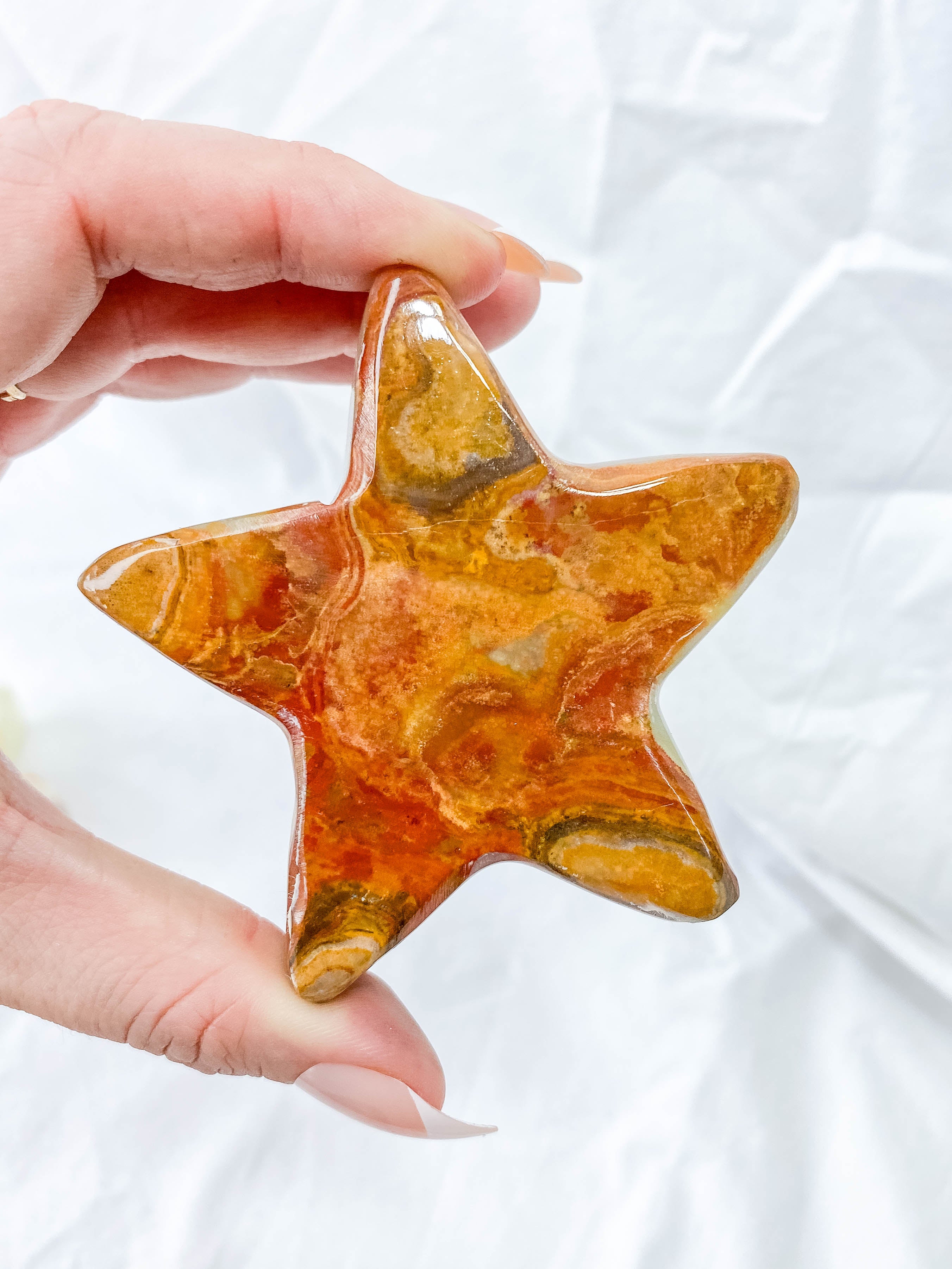 Green Onyx Star Carving | Large