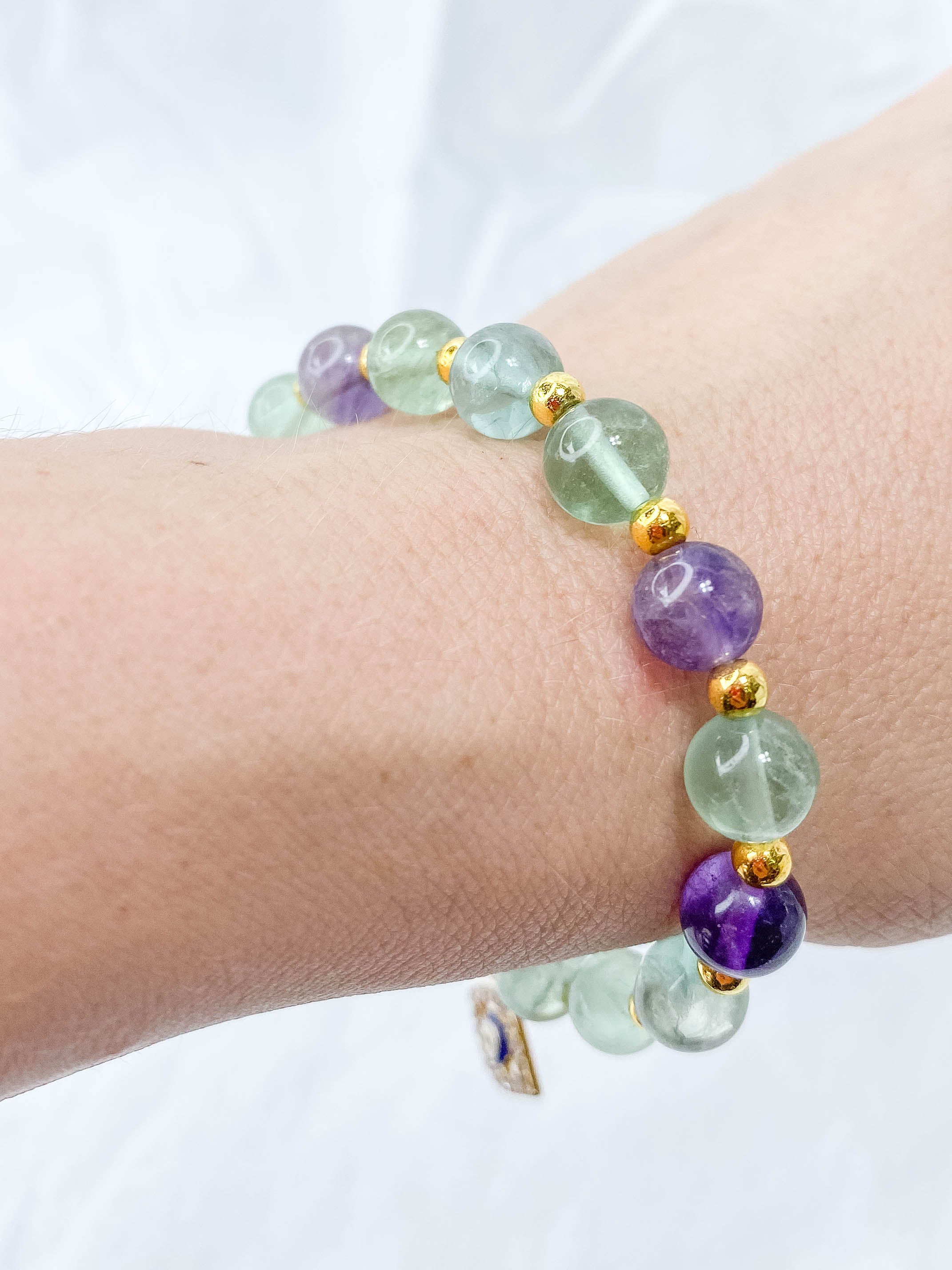 Fluorite Protection Evil Eye Bracelet