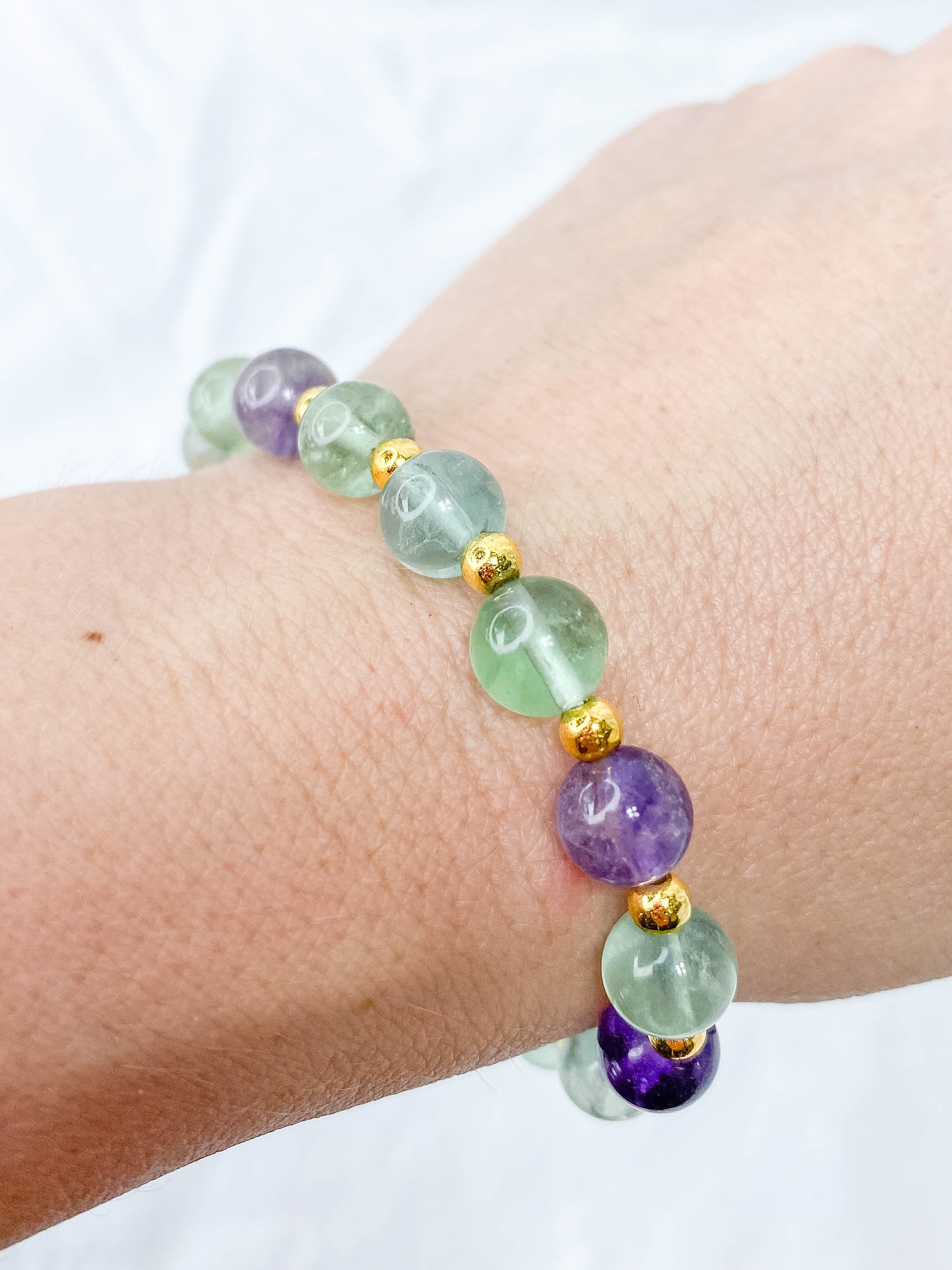 Fluorite Protection Evil Eye Bracelet