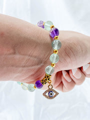 Fluorite Protection Evil Eye Bracelet