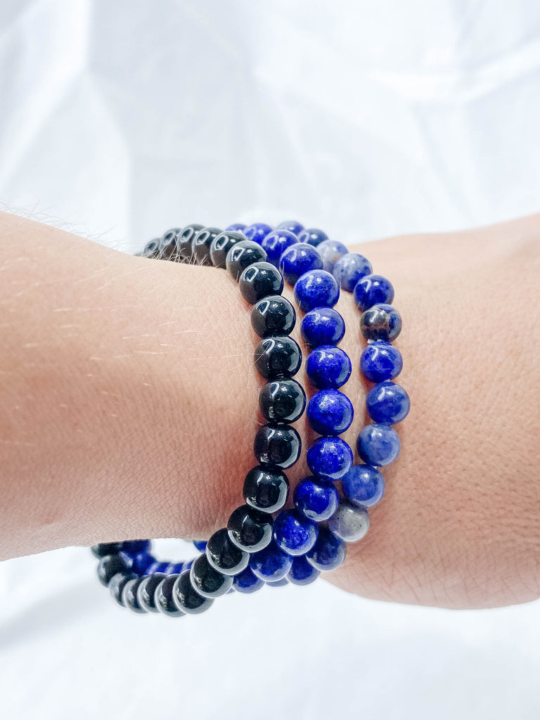 Spiritual Connection - Lapis Lazuli & Blue Opal Beads Bracelet