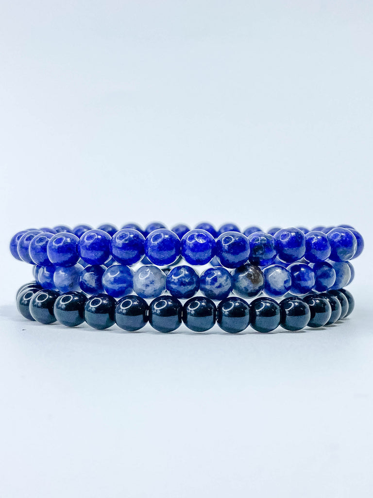 Spiritual Connection - Lapis Lazuli & Blue Opal Beads Bracelet