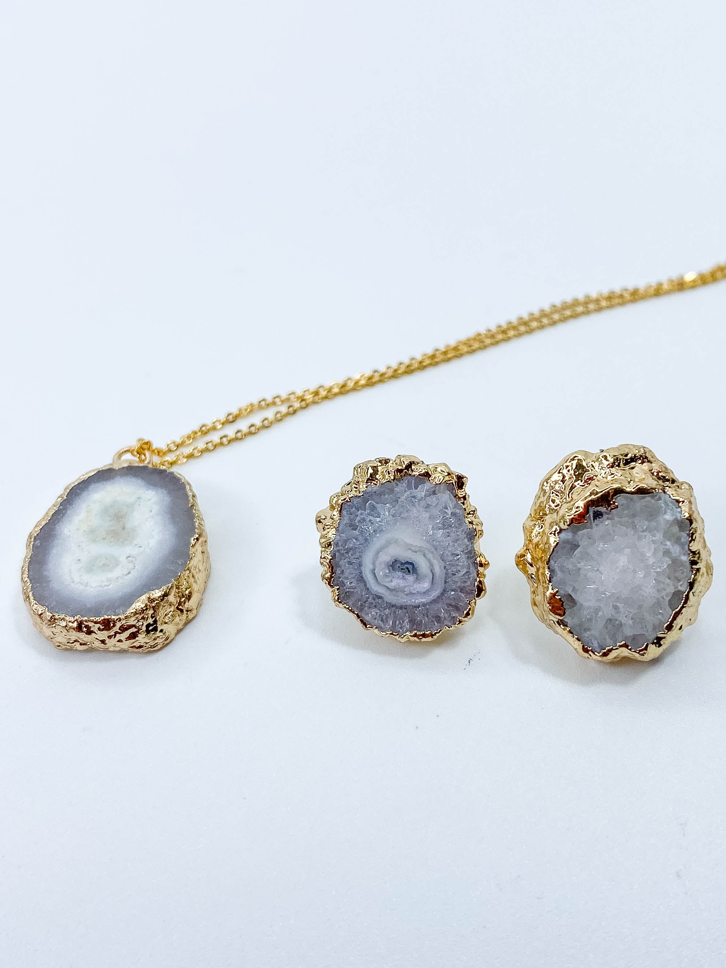 Grounding Duo | Agate Necklace + Earring