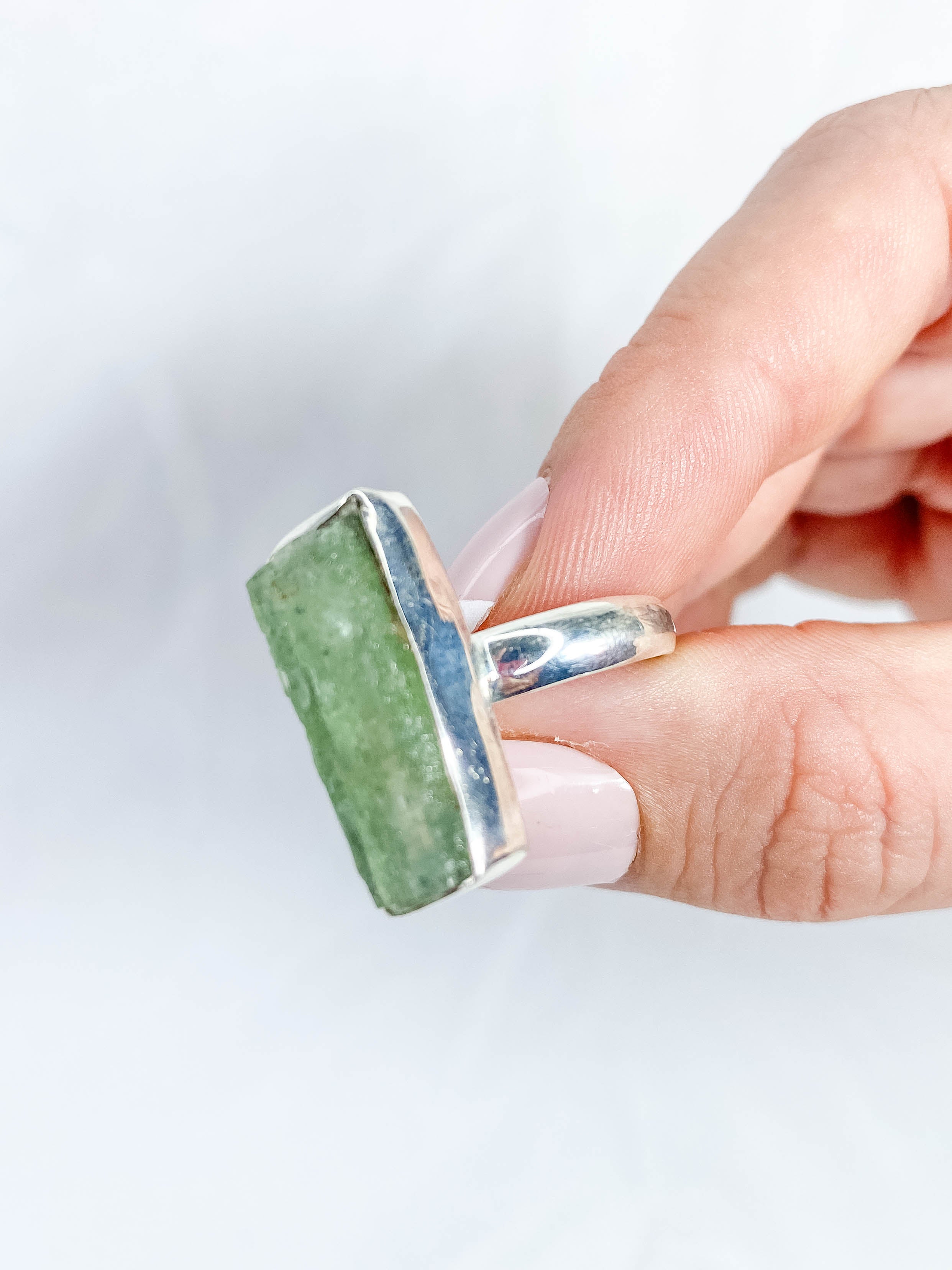 Green Kyanite Sterling Silver Ring