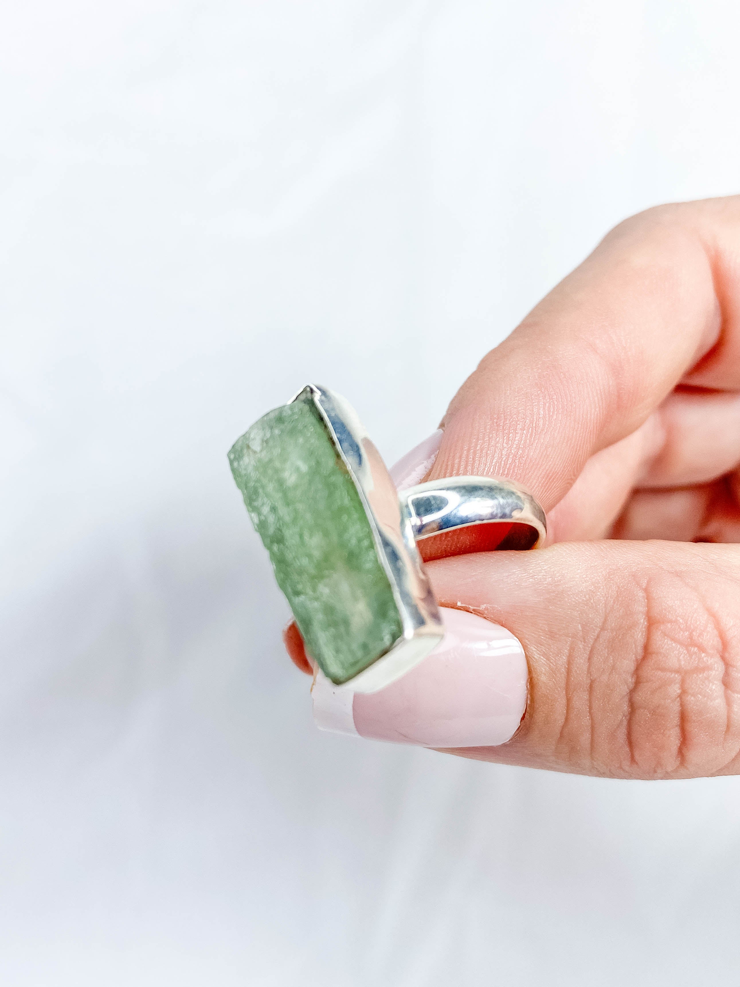 Green Kyanite Sterling Silver Ring