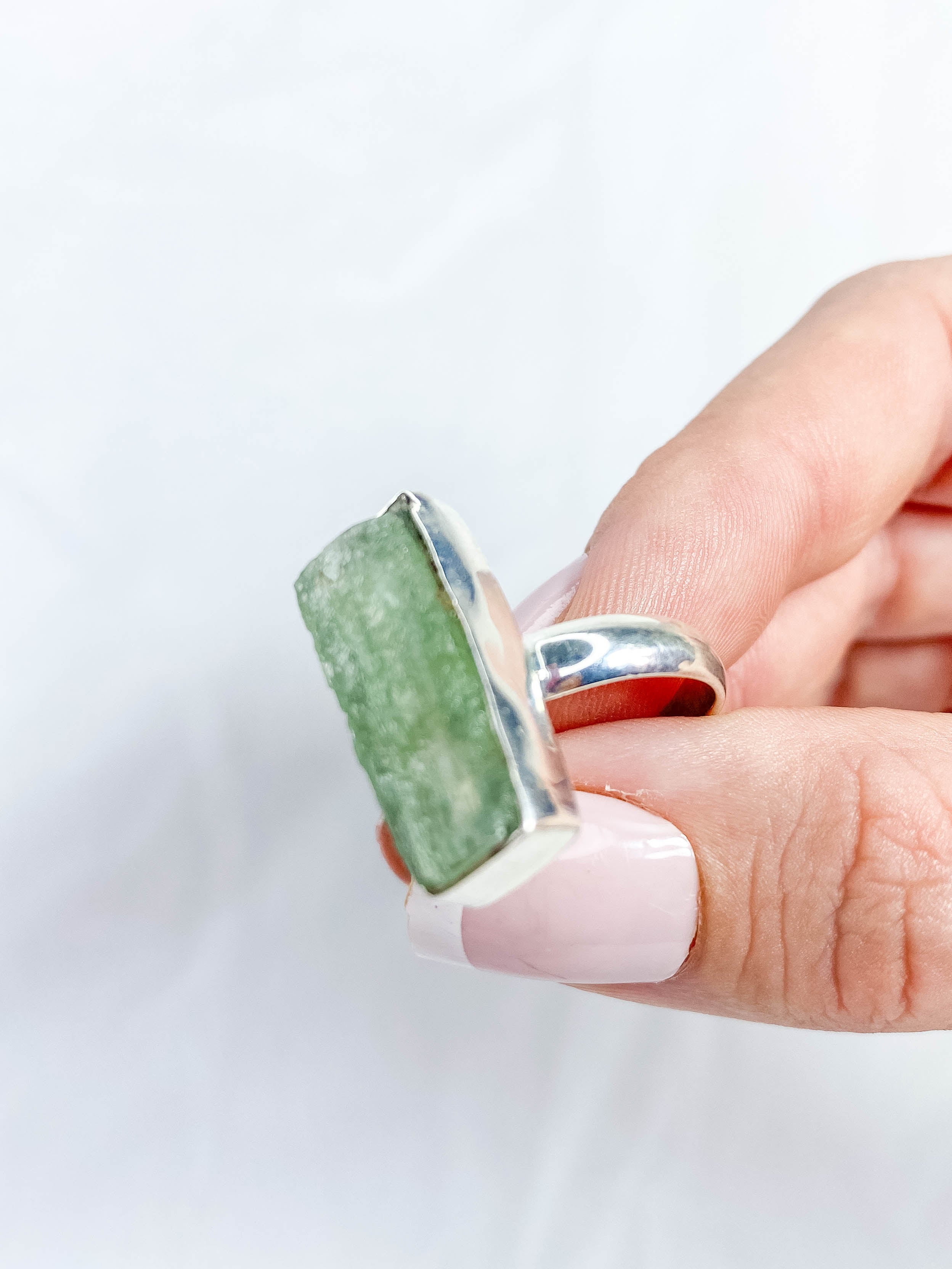 Green Kyanite Sterling Silver Ring