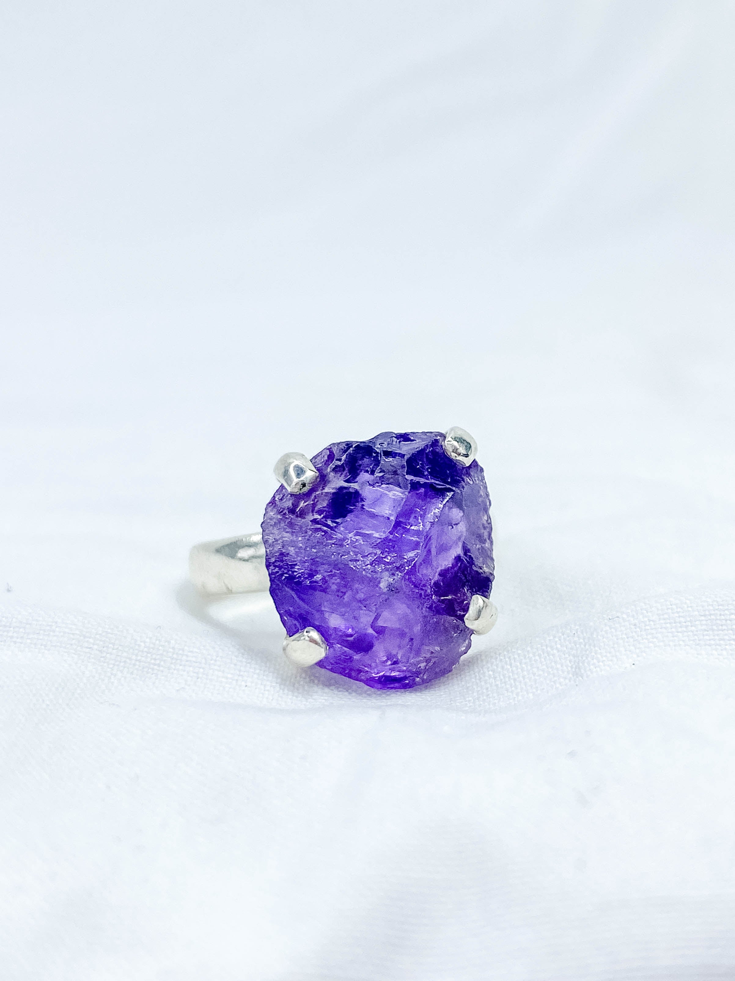 Amethyst Ring Natural Sterling Silver