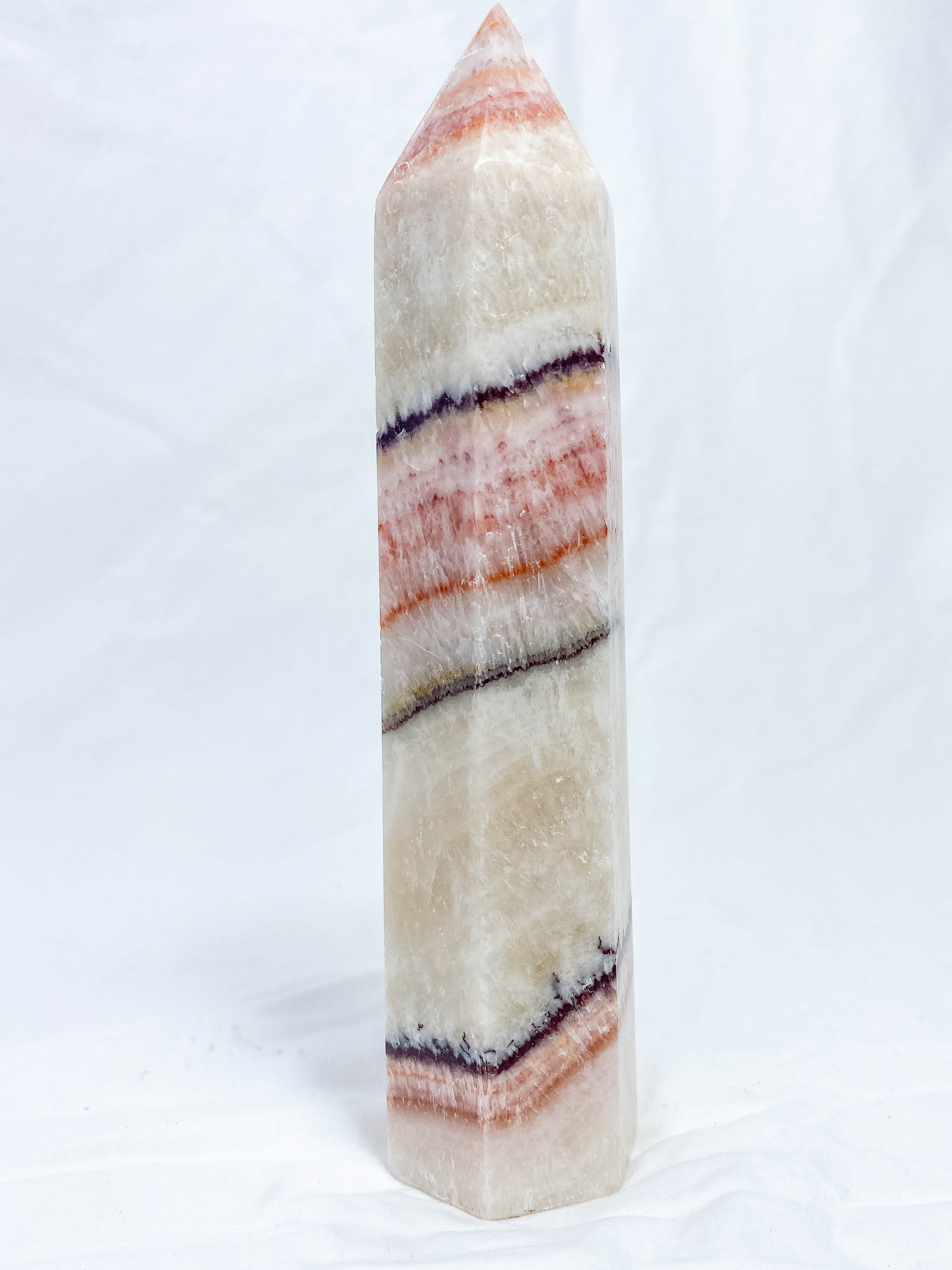 Multi Colour Bandit Calcite Polished Point 482g