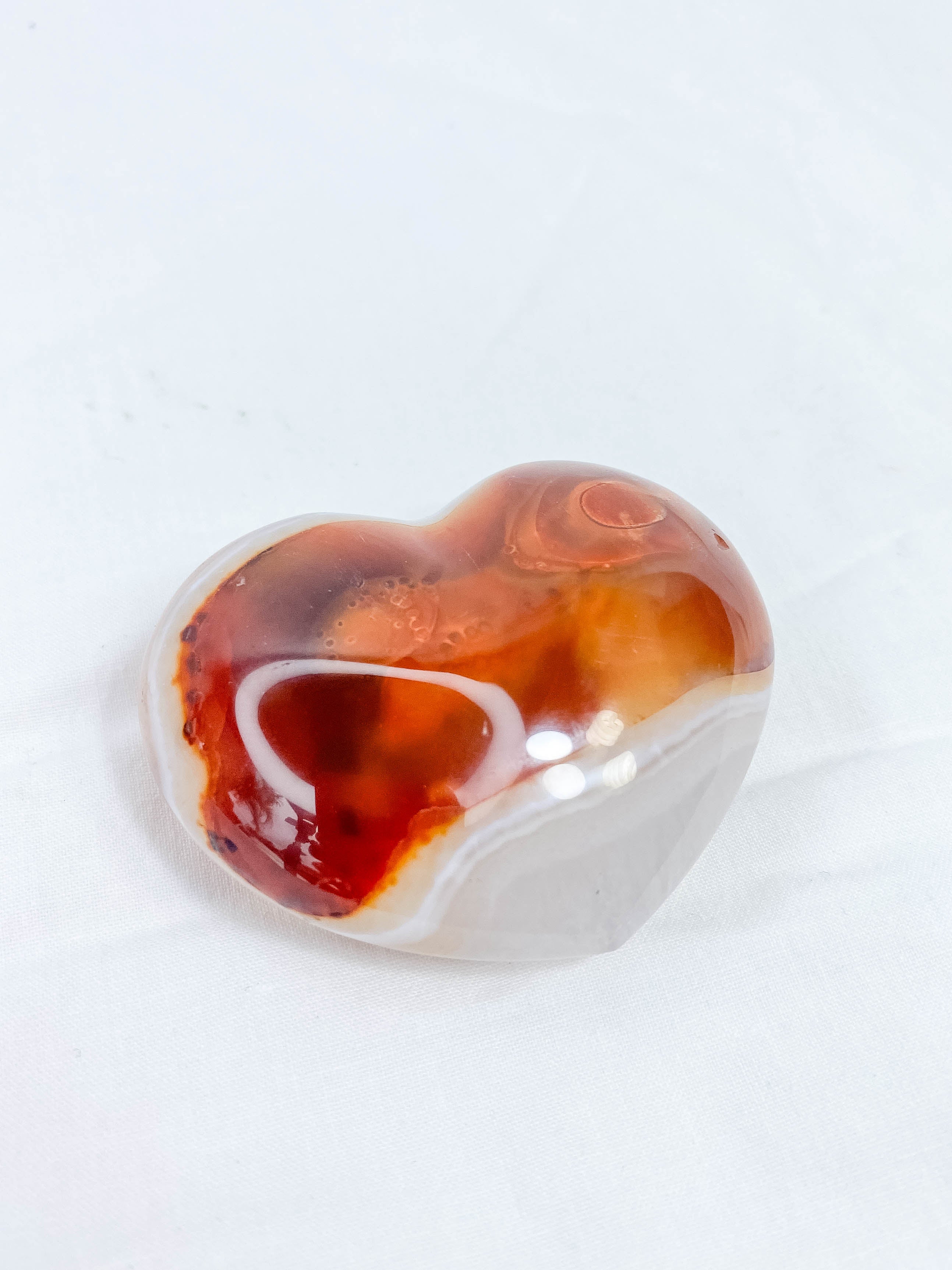 Carnelian Heart with Quartz 106g