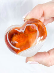 Carnelian Heart with Quartz 106g