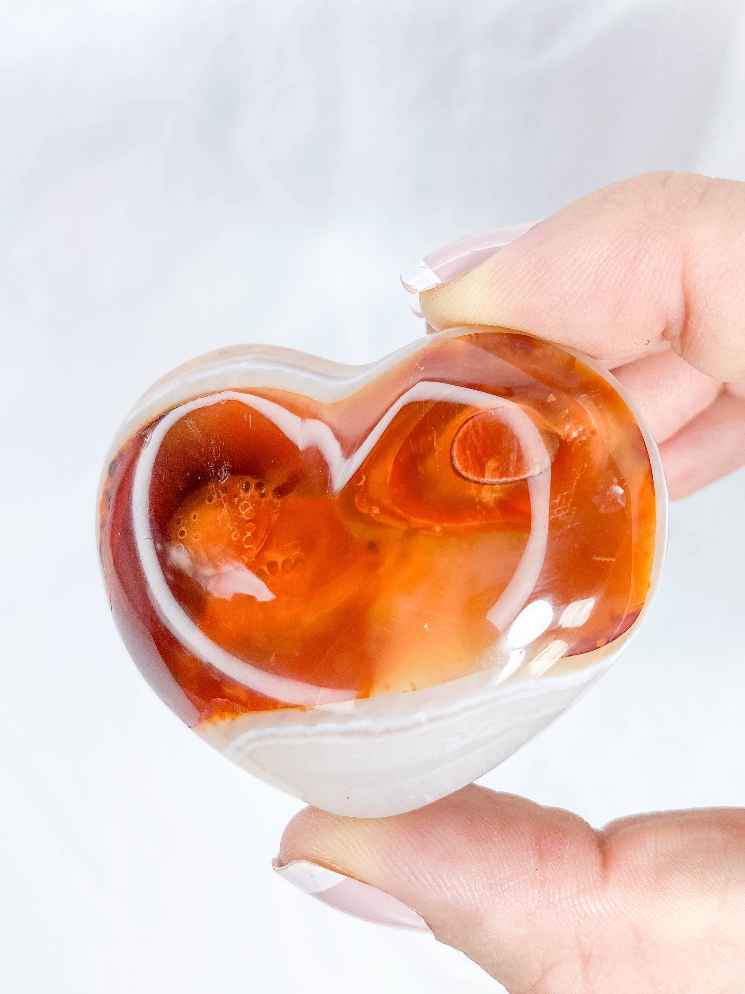 Carnelian Heart with Quartz 106g