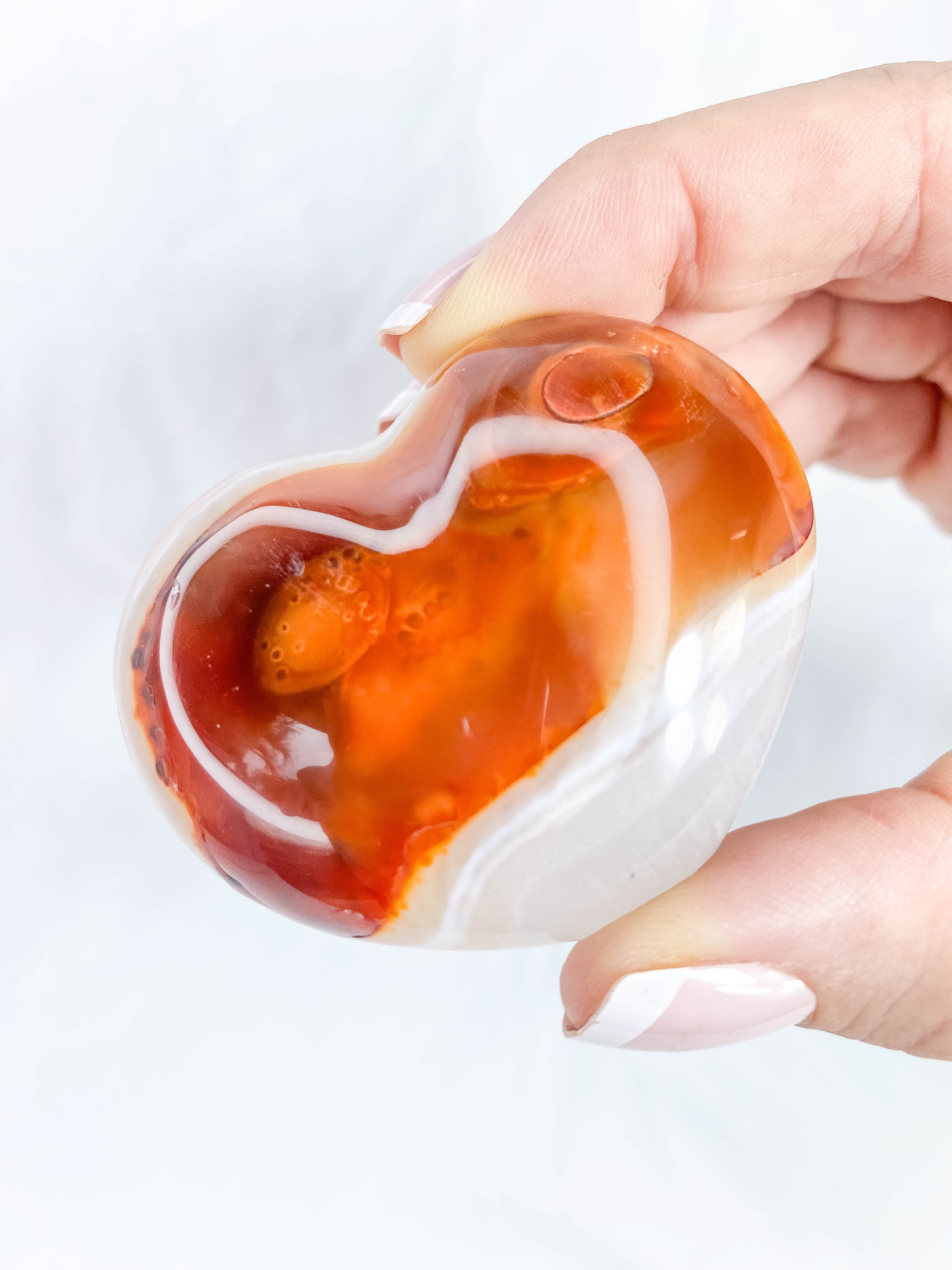 Carnelian Heart with Quartz 106g