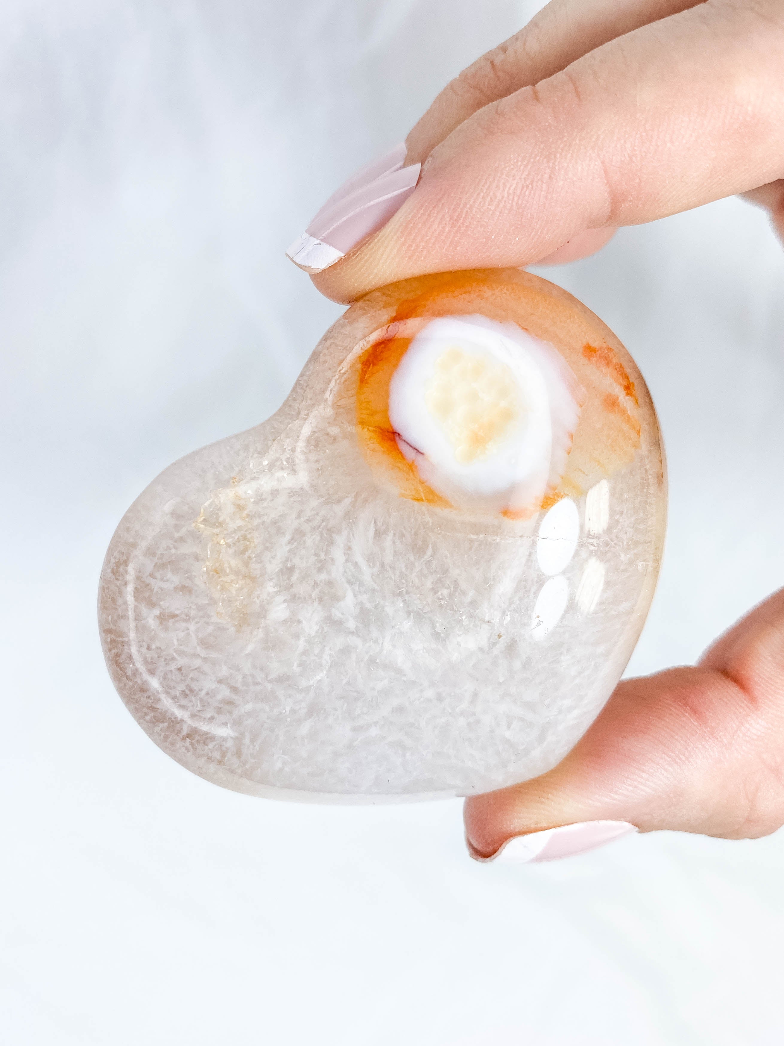 Carnelian Heart with Quartz 106g