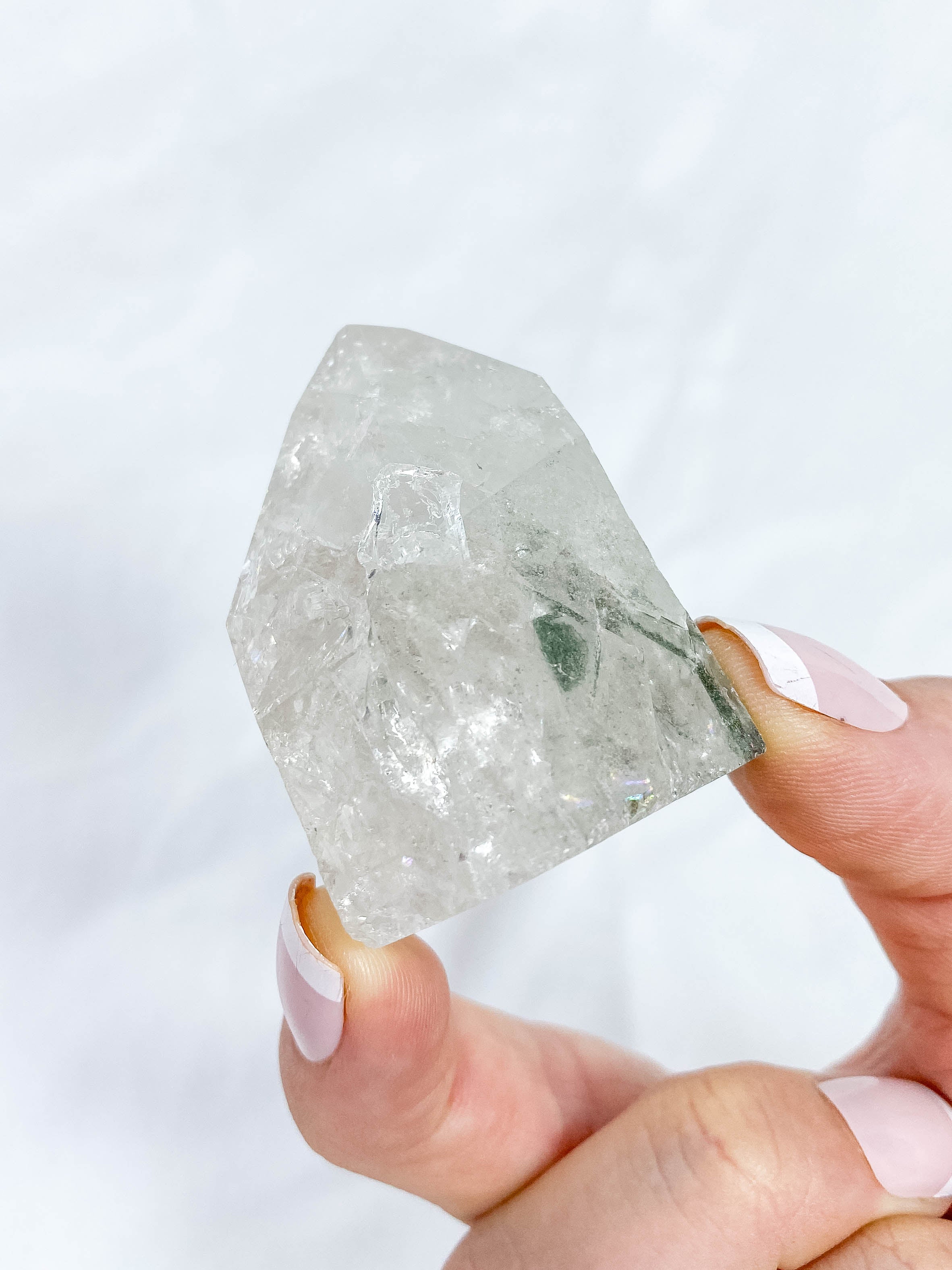 Fire and Ice Polished Point with Chlorite 66g