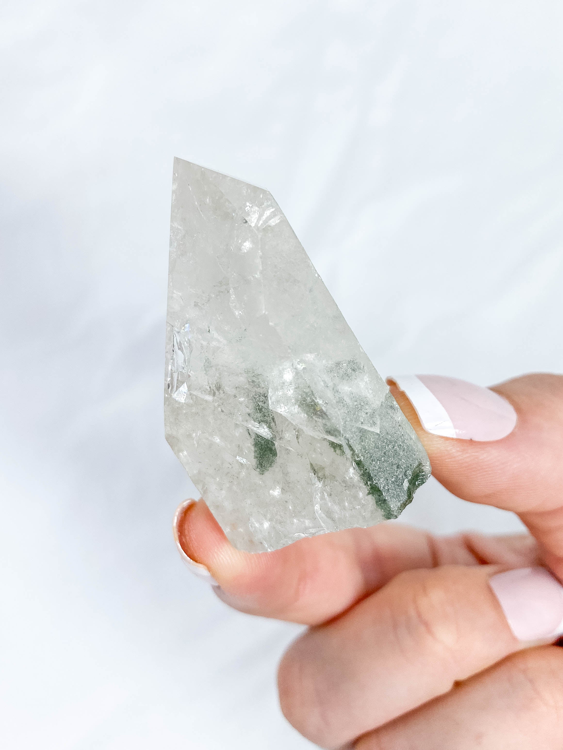 Fire and Ice Polished Point with Chlorite 66g