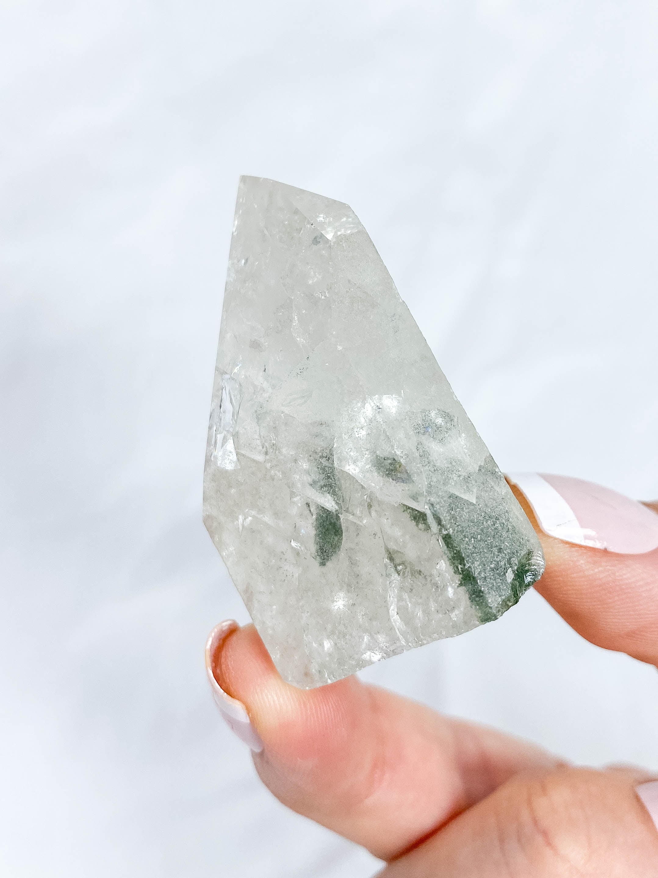 Fire and Ice Polished Point with Chlorite 66g