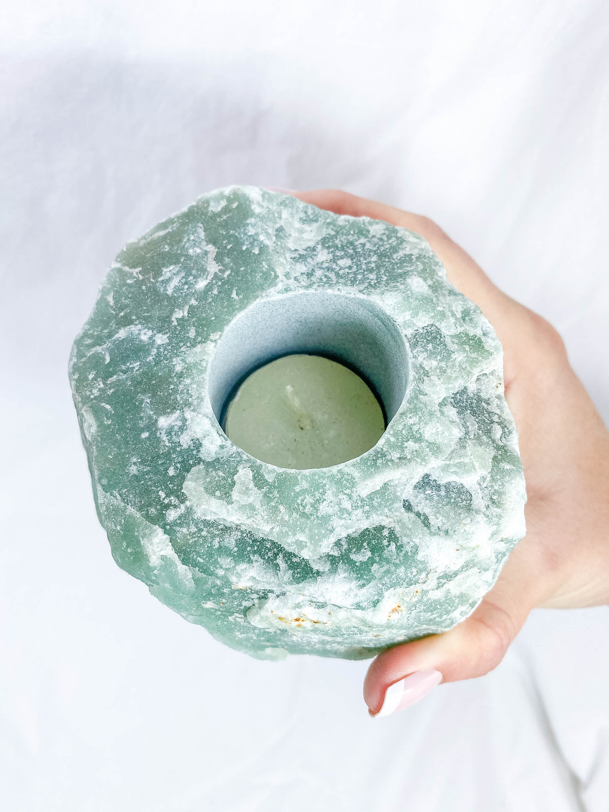 Green Aventurine Natural Candle Base