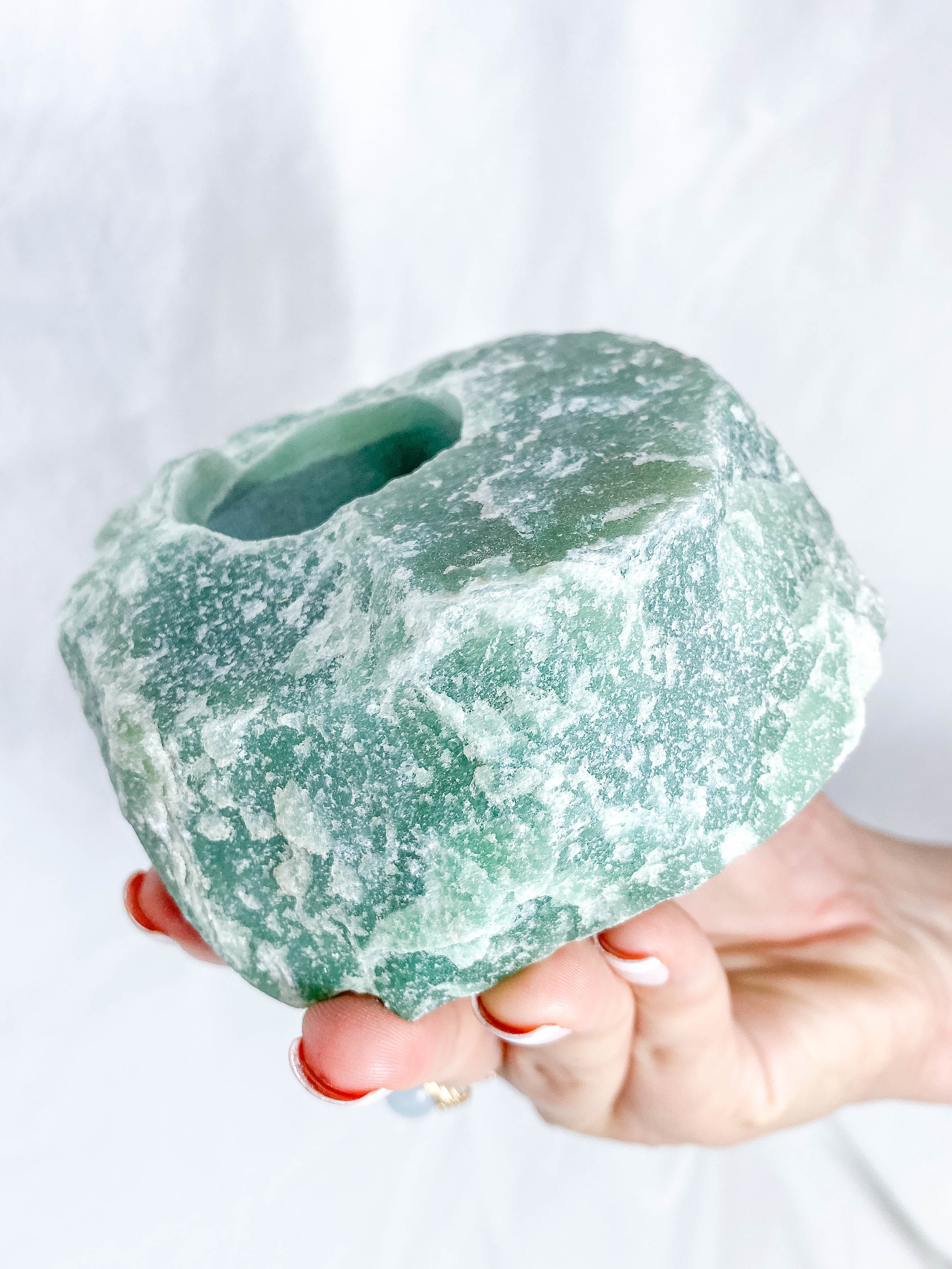 Green Aventurine Natural Candle Base