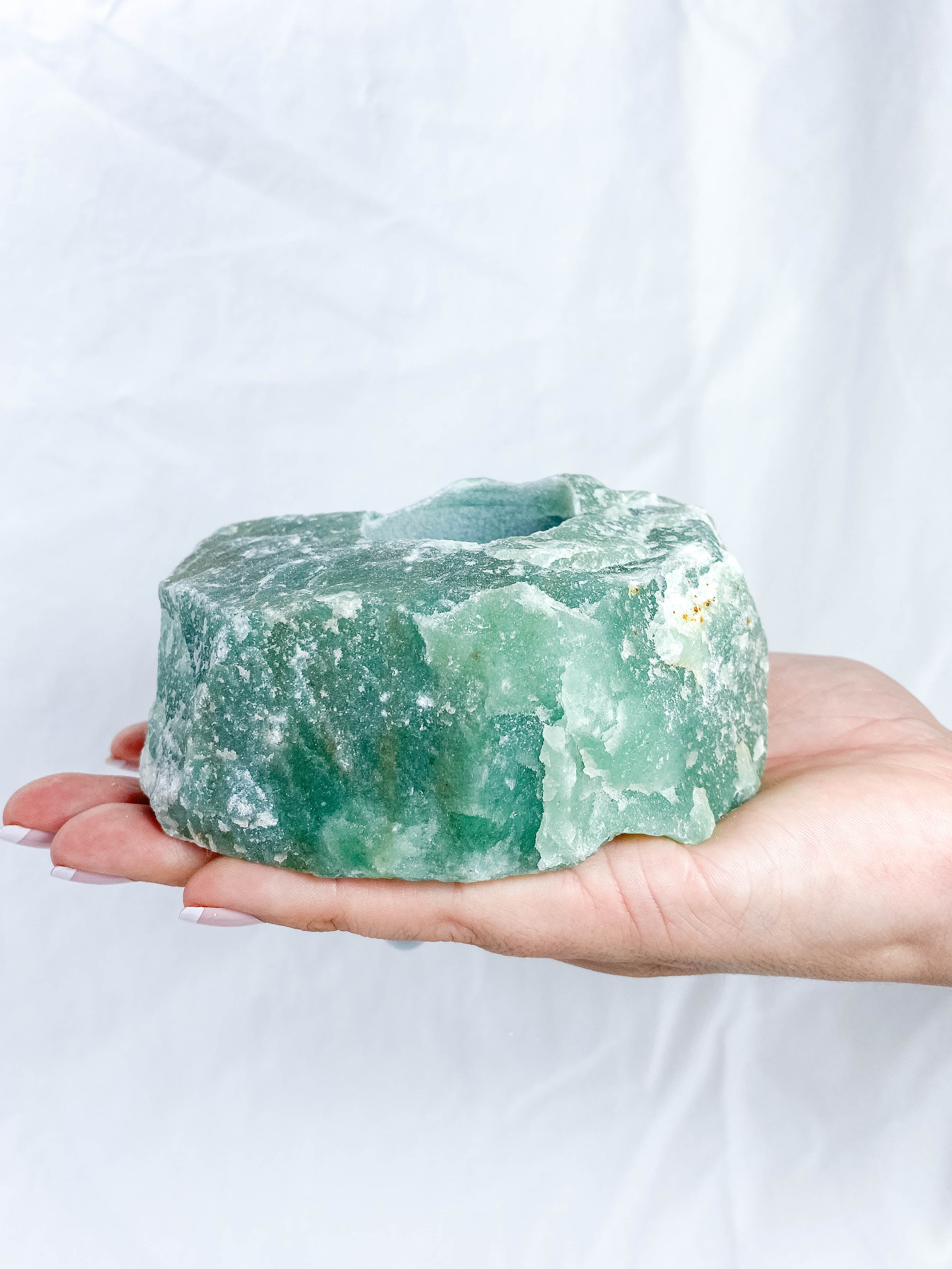 Green Aventurine Natural Candle Base