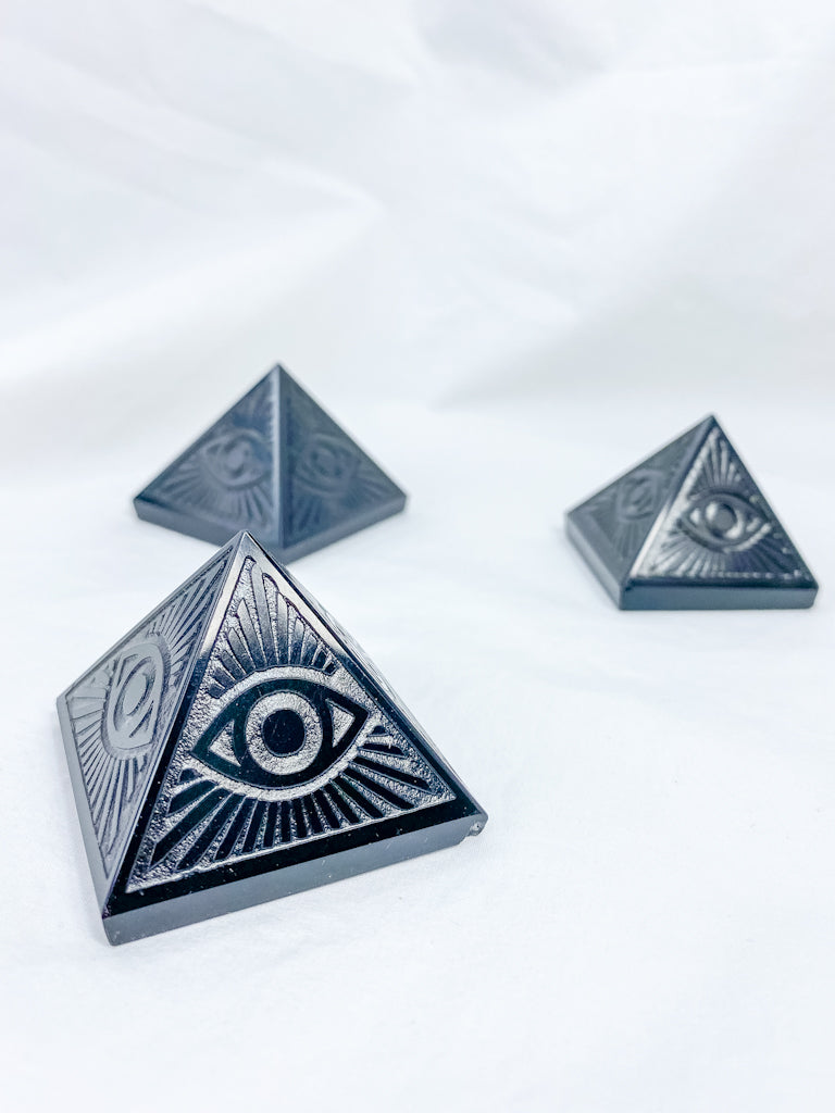 Black Obsidian All Seeing Eye Pyramid | Medium