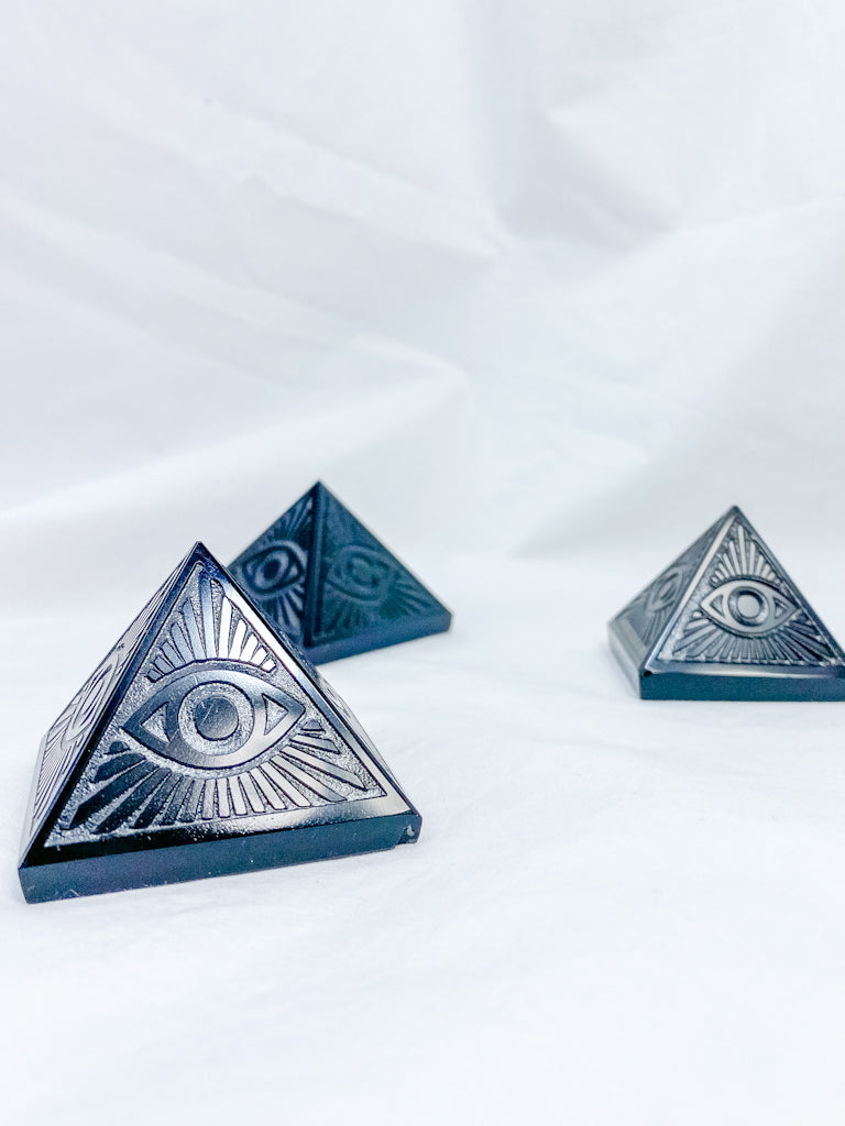 Black Obsidian All Seeing Eye Pyramid | Medium