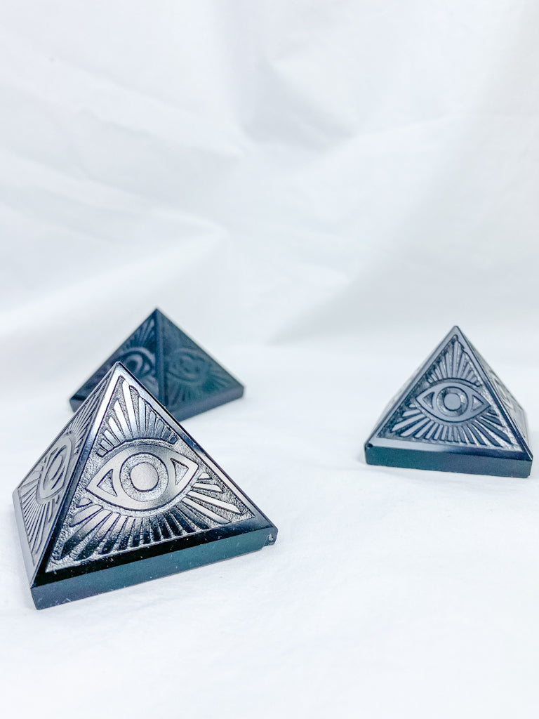 Black Obsidian All Seeing Eye Pyramid | Medium