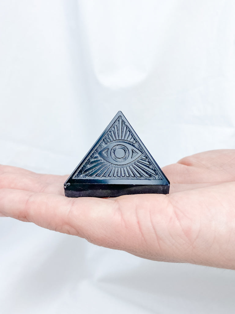 Black Obsidian All Seeing Eye Pyramid | Medium