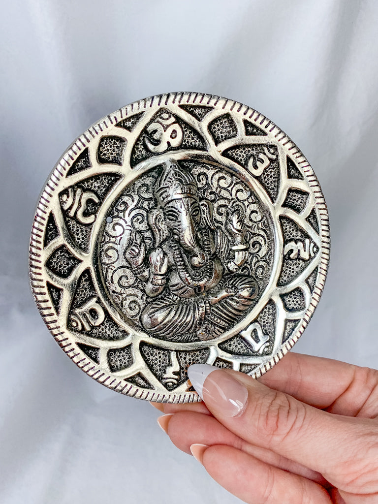 Ganesha Silver Plated Incense Holder