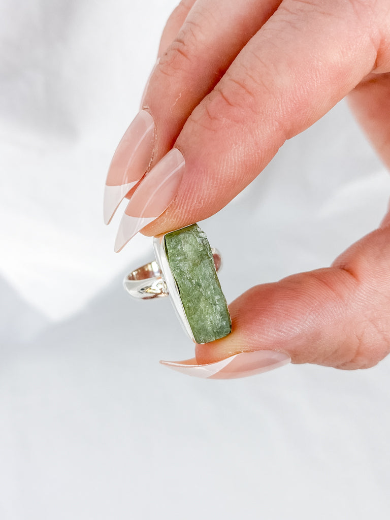 Green Kyanite Sterling Silver Ring