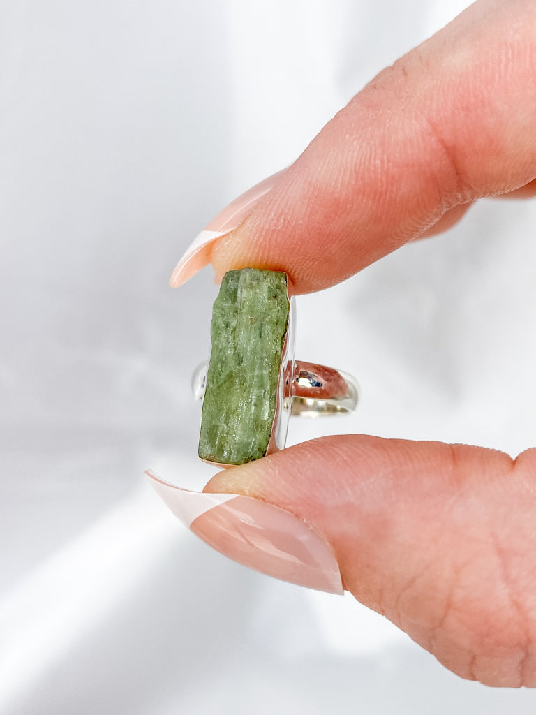 Green Kyanite Sterling Silver Ring