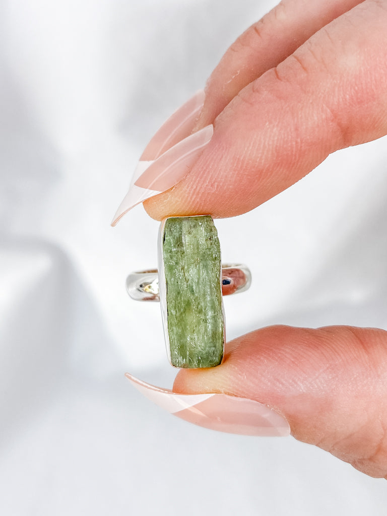 Green Kyanite Sterling Silver Ring