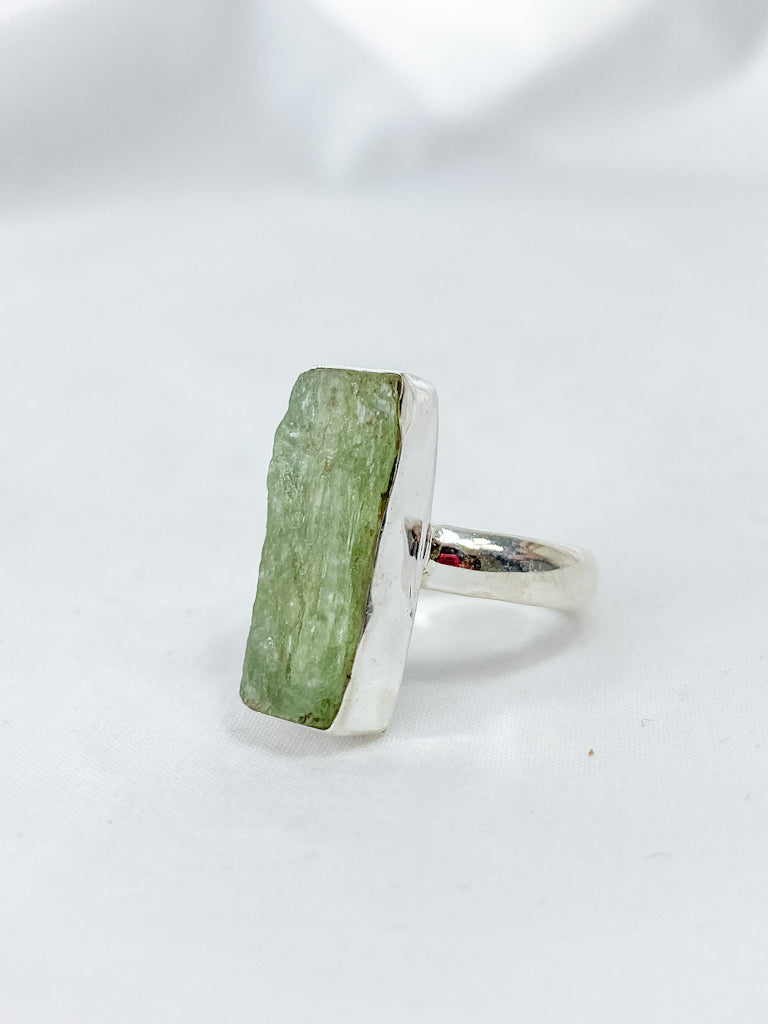 Green Kyanite Sterling Silver Ring