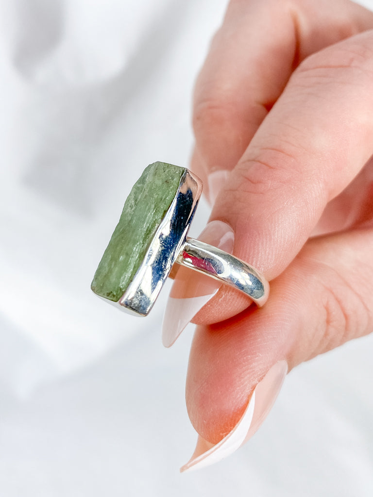 Green Kyanite Sterling Silver Ring