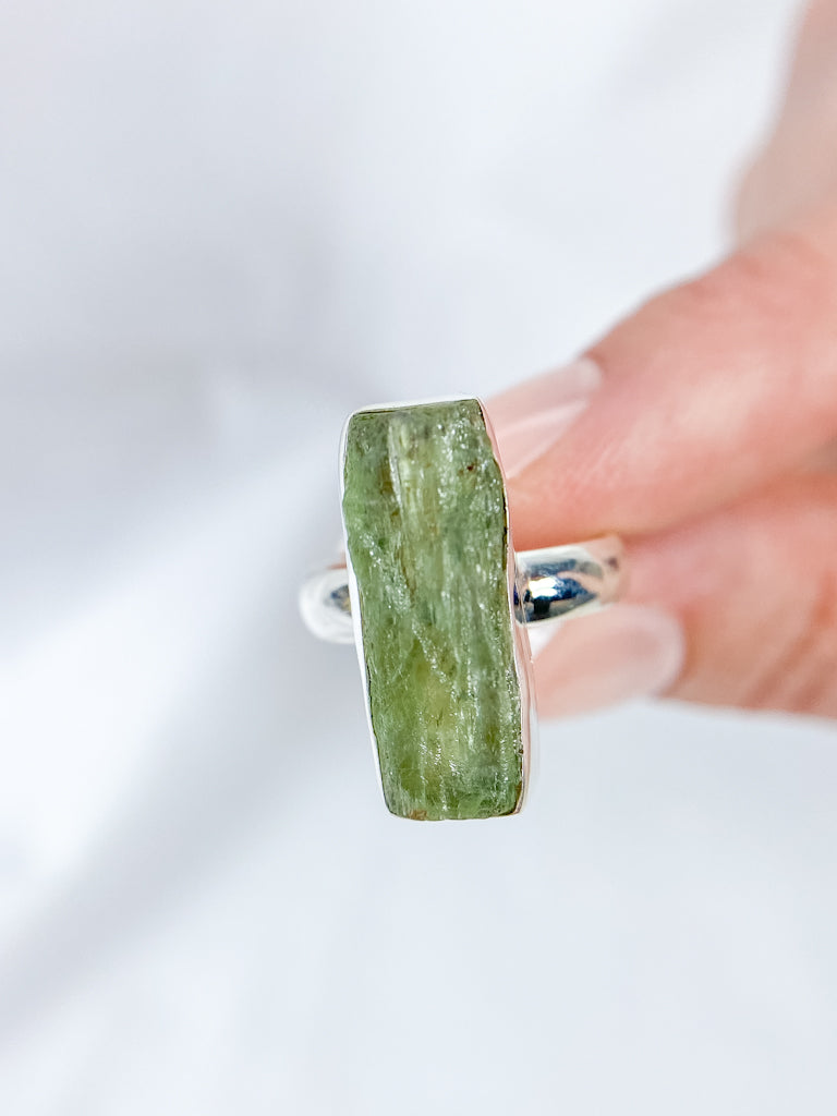 Green Kyanite Sterling Silver Ring