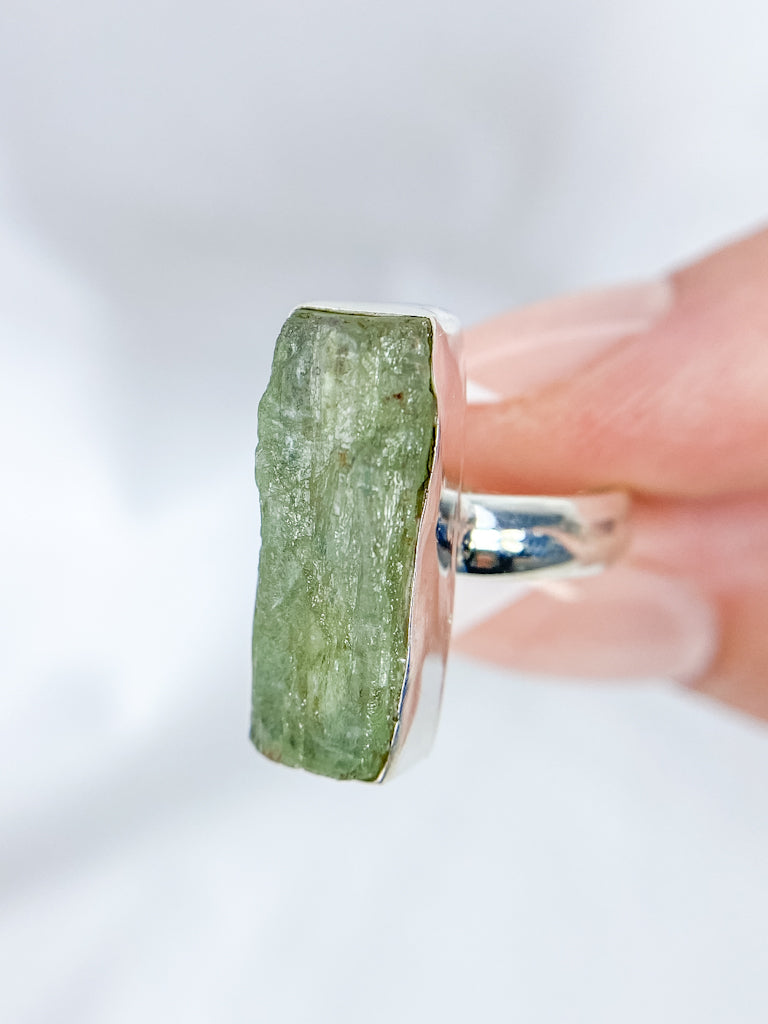 Green Kyanite Sterling Silver Ring