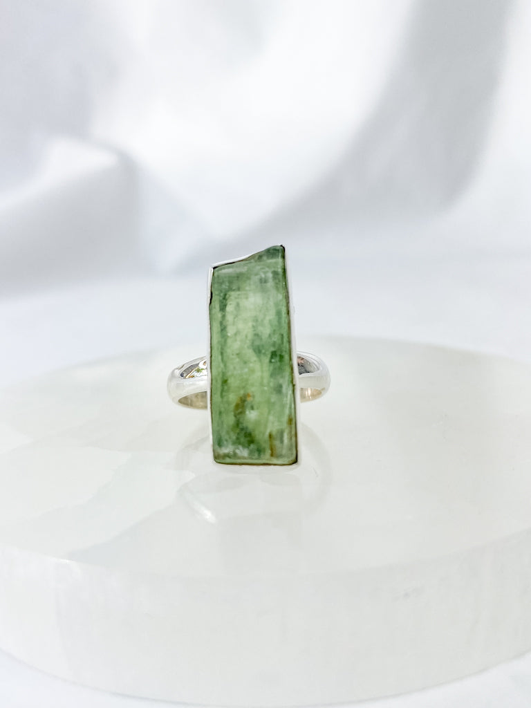 Green Kyanite Sterling Silver Ring