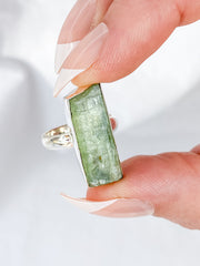 Green Kyanite Sterling Silver Ring