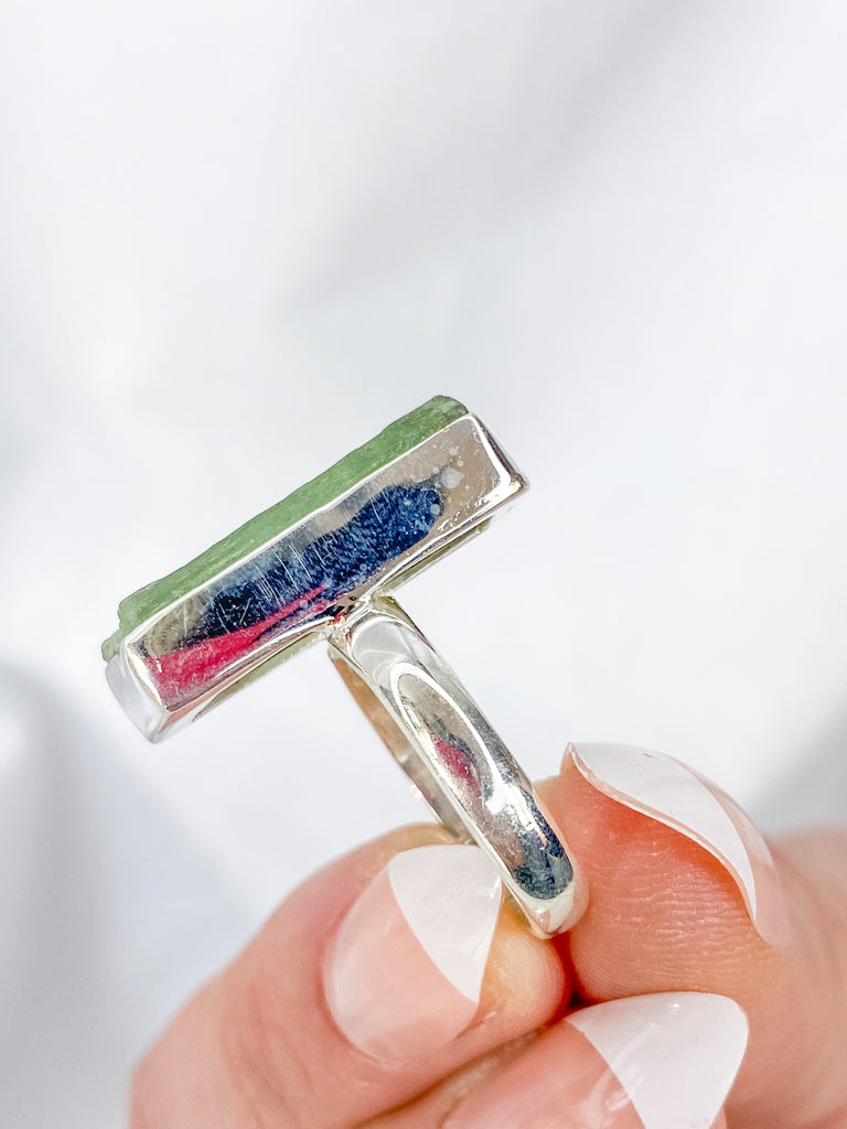 Green Kyanite Sterling Silver Ring