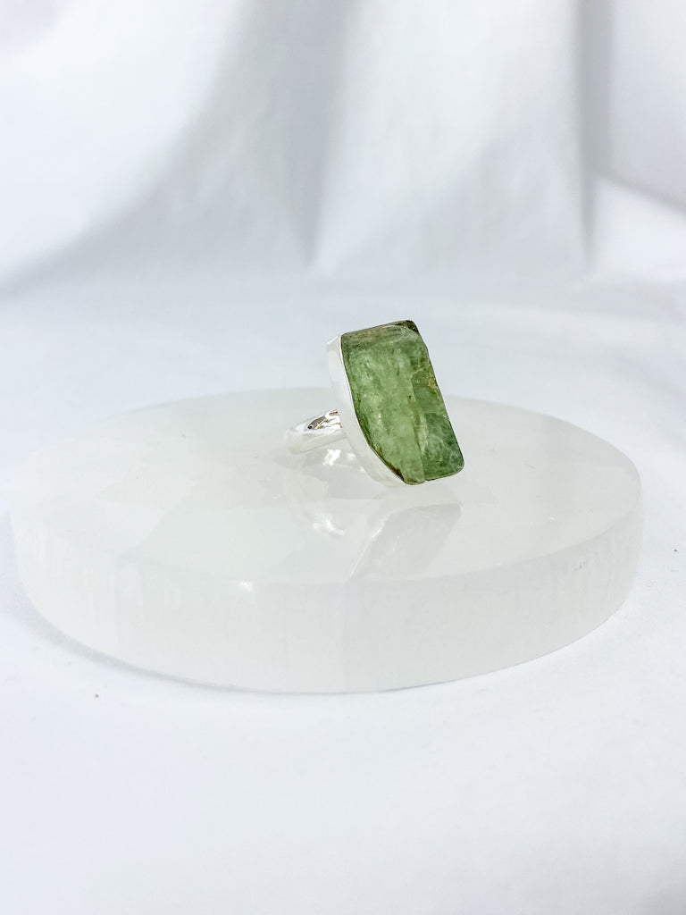 Green Kyanite Sterling Silver Ring