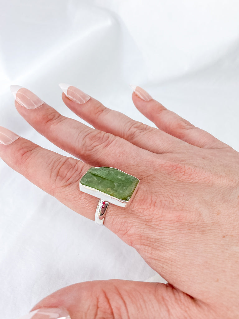 Green Kyanite Sterling Silver Ring