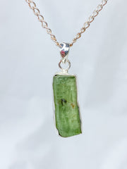 Green Kyanite Sterling Silver Pendant