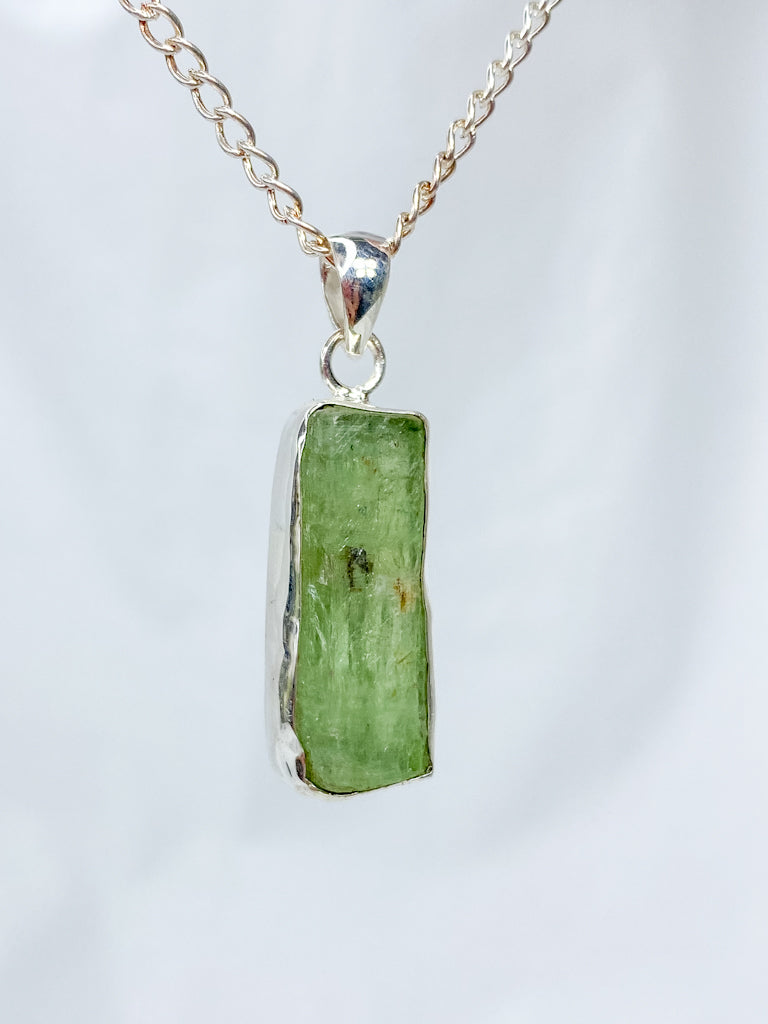 Green Kyanite Sterling Silver Pendant