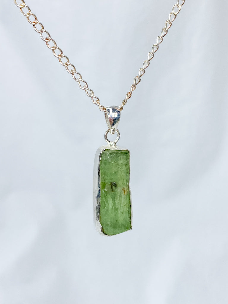 Green Kyanite Sterling Silver Pendant