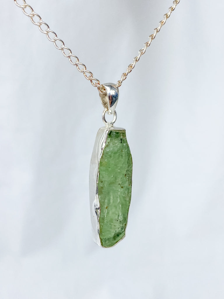 Green Kyanite Sterling Silver Pendant