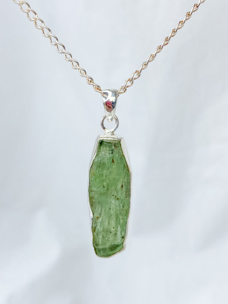 Green Kyanite Sterling Silver Pendant