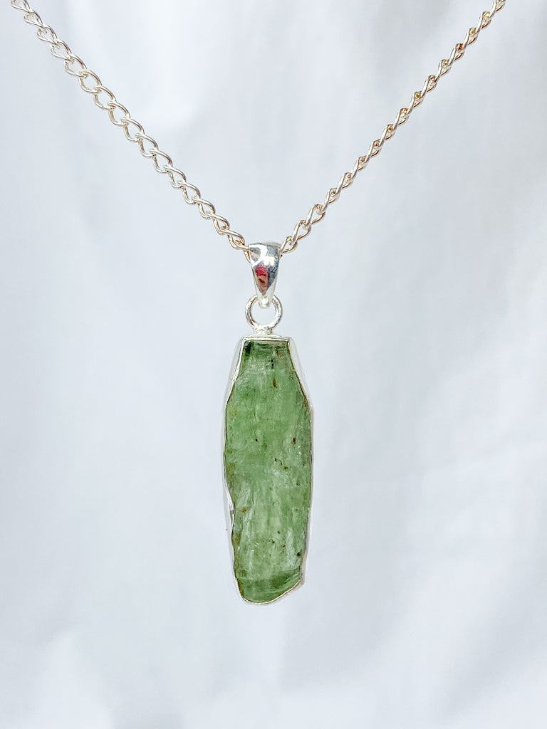 Green Kyanite Sterling Silver Pendant