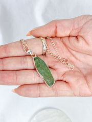 Green Kyanite Sterling Silver Pendant