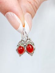 Red Carnelian Sterling Silver Earring