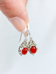 Red Carnelian Sterling Silver Earring