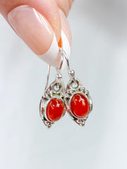 Red Carnelian Sterling Silver Earring